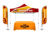 10' X 10' Commercial Grade Steel Frame, Dye Sub Canopy, 11ft Feather Flag, & 6ft Table Throw