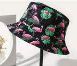 Hat Flamingo Black Tropical Bucket