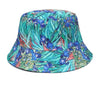 Hat Irises green blue Oil Painting Bucket