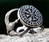 Compass Vegvisir Bird Sided Ring Stainless Steel