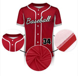 Baseball Jersey Full-Button Sublimation Custom Printed