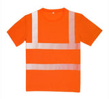 Safety T Shirt High-Visibility Two Reflective Stripes Custom Printed