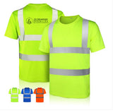 Safety T Shirt High-Visibility Two Reflective Stripes Custom Printed