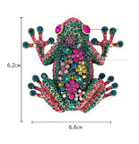 Frog Tree Colorful Rhinestones Large Brooch