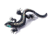 Gecko Lizard pretty Rhinestone Necklace Brooch