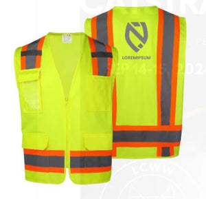 Safety Vest Poly Fabric Reflective Custom Printed