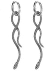 Snake Dangle Single Twist Earrings Stainless Steel