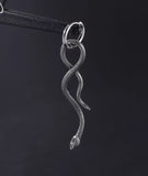 Snake Dangle Single Twist Earrings Stainless Steel