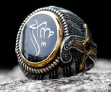 Turkish Signet Ornate Ring Stainless Steel