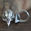 R Raven Skull Viking Ring