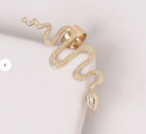 Snake Ear Cuff shiny goldtone squiggly alloy