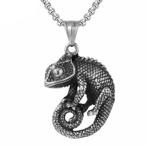 Lizard Oxidized Necklace SS