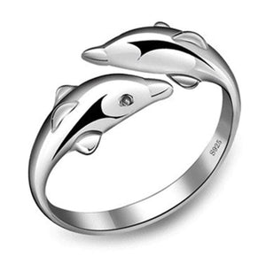 R Dolphins Ring 925 Silver