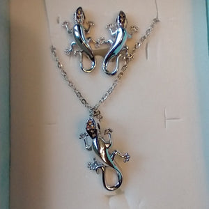 E&N Lizard Brz Set Necklace & Earrings 925 Silver Earrings SL (1)